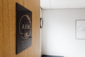 ash willow health door sign